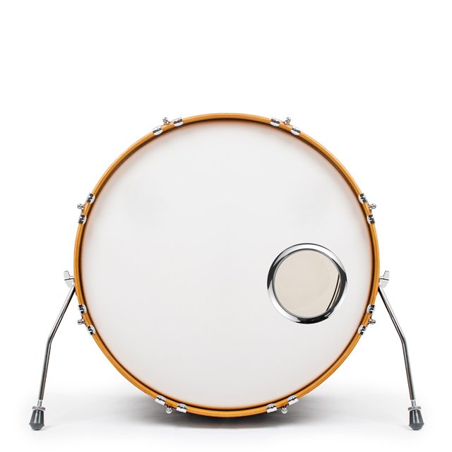 Bass Drum O's 5" krom monteret i et stortrommeskind - CymbalONE
