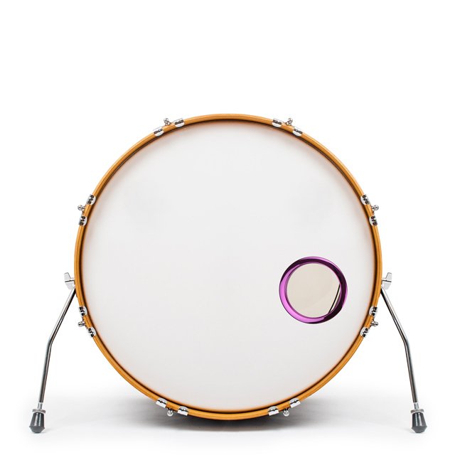 Bass Drum O's 4" stortrommehulsring i lilla vist i stortrommeskind