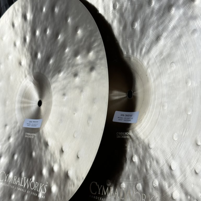 CymbalWorks Collectables 16" Vintage Hihat - close up from behind