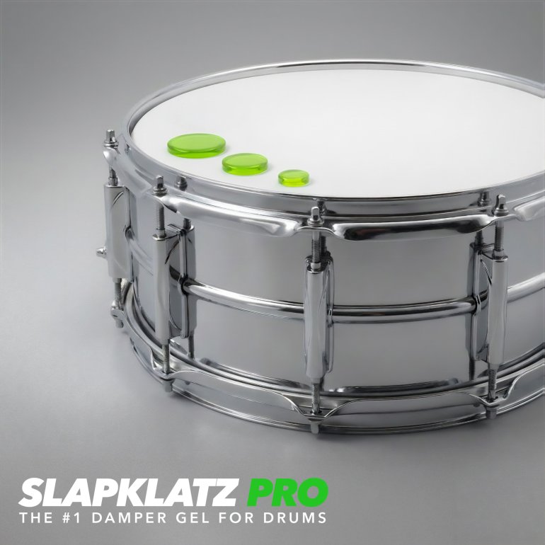 SlapKlatz PRO Alien Green vist på tromme