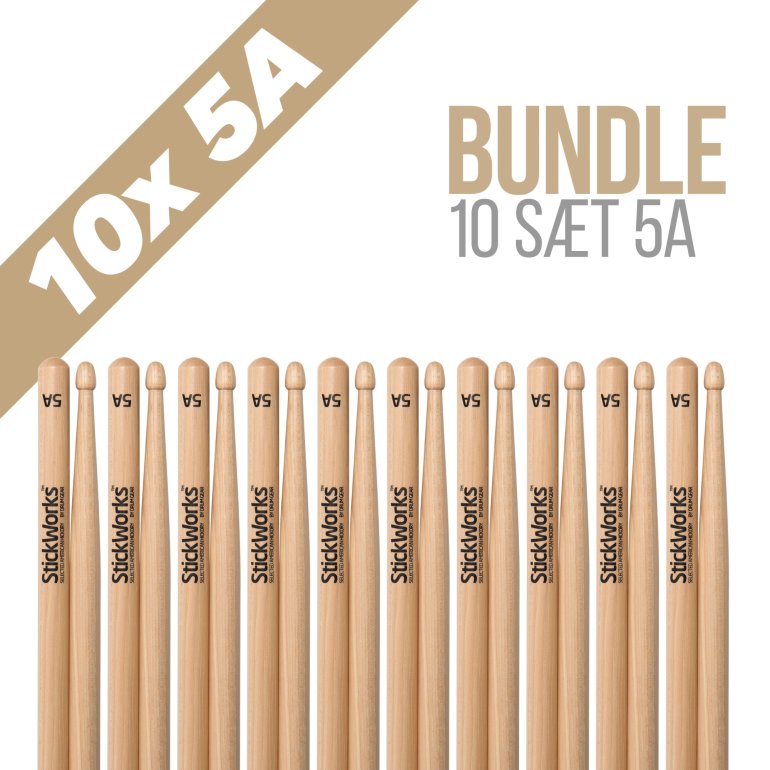 StickWorks 5A trommestikker - 10 sæt bundle