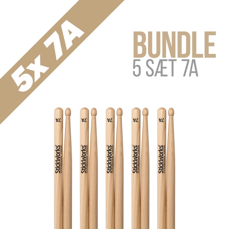 StickWorks 7A trommestikker - 5 sæt bundle