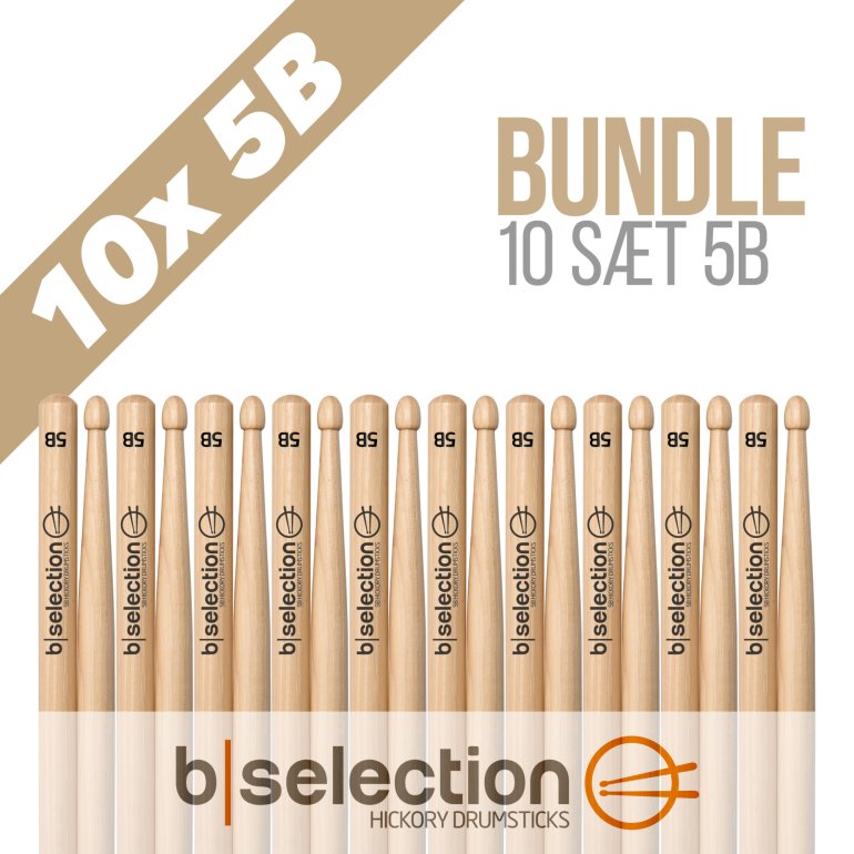 B-Selection 5B trommestikker - 10 sæt bundle