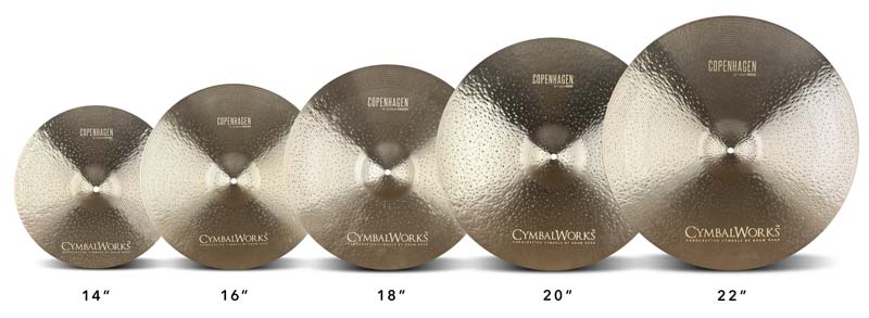 comparison of cymbal sizes 14 16 18 20 22 inches